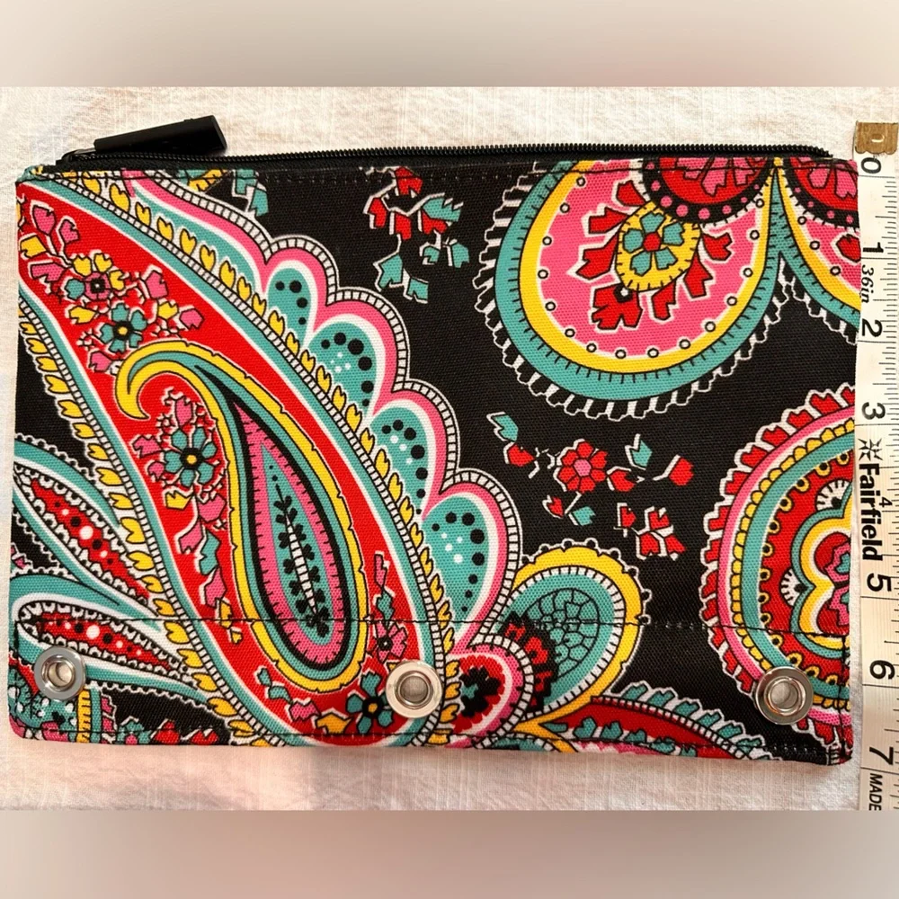 NWOT Vera Bradley PENCIL POUCH Parisian Paisley zip art for Backpack School Work